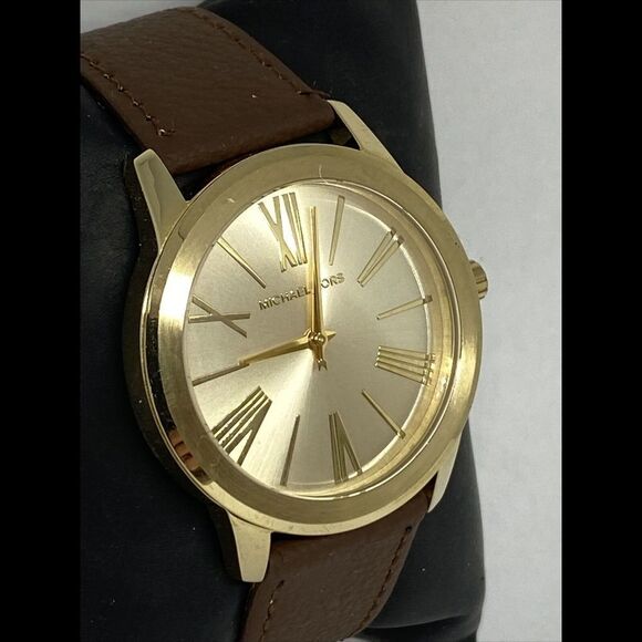Michael Kors MK3490 Women's Brown Leather Analog Dial Quartz Wrist Watch HK995 - Picture 5 of 12